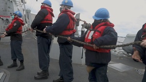 Sailors Aboard USS Ralph Johnson (DDG 114) Conduct Replenishment-at-Sea