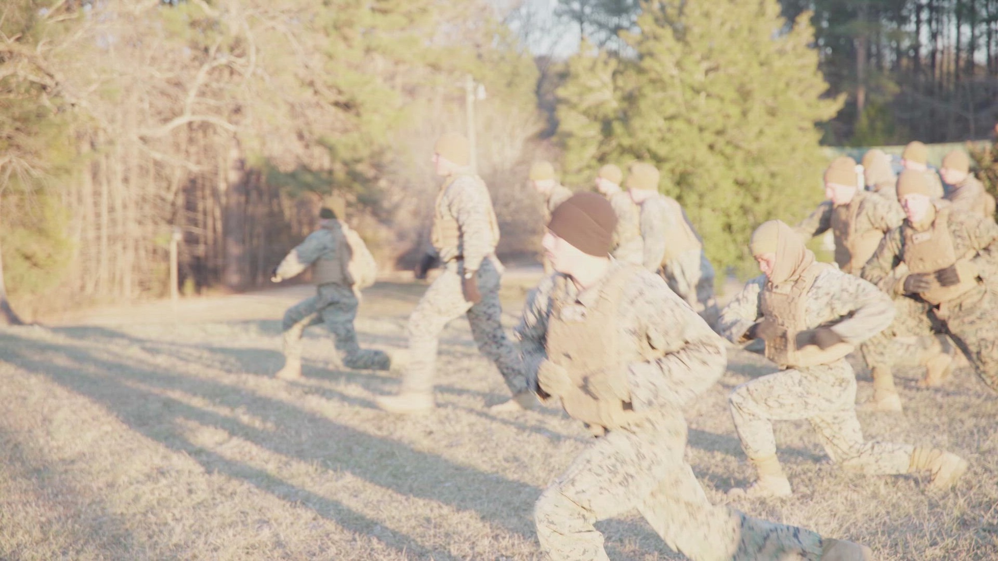 U.S. Marines, with the 23rd Marine Regiment, conduct a Marine Corps Martial Arts Program black belt culminating event on Fort Pickett, Virginia, Jan. 29, 2022. The culminating event included a five mile run, various exercise stations, and sparring matches where Marines used techniques learned throughout their MCMAP training. At the conclusion of the event, Marines were awarded their black belts from instructors and fellow black belts throughout the regiment. (U.S. Marine Corps video by Cpl. James Stanfield)