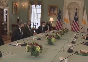 Secretary of State Antony J Blinken meets with Republic of Cyprus Foreign Minister Ioannis Kasoulides at the Department of State 