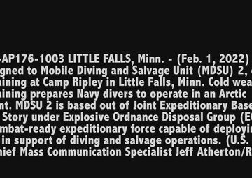 MDSU2 Holds Ice Dive Training