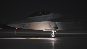 Night BROLL of taxiway during Red Flag-Nellis 22-1