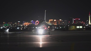 Night BROLL of taxiway during Red Flag-Nellis 22-1
