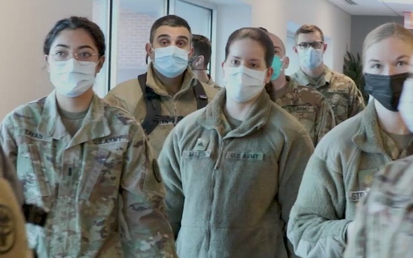 Soldiers attend brief at OU Health University of Oklahoma Medical Center