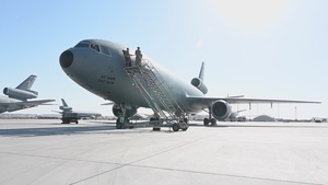 908th EARS refuels Marine F/A-18 Hornet (B-Roll)