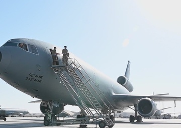 908th EARS refuels Marine F/A-18 Hornet (B-Roll)