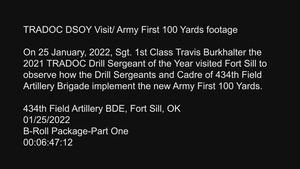 TRADOC DSOY Visit/ Army First 100 Yards footage