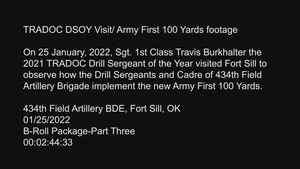 TRADOC DSOY Visit/ Army First 100 Yards footage