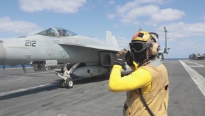 Abraham Lincoln conducts flight operations during Jungle Warfare Exercise 22