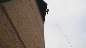 Fire Department Rappels the Tower