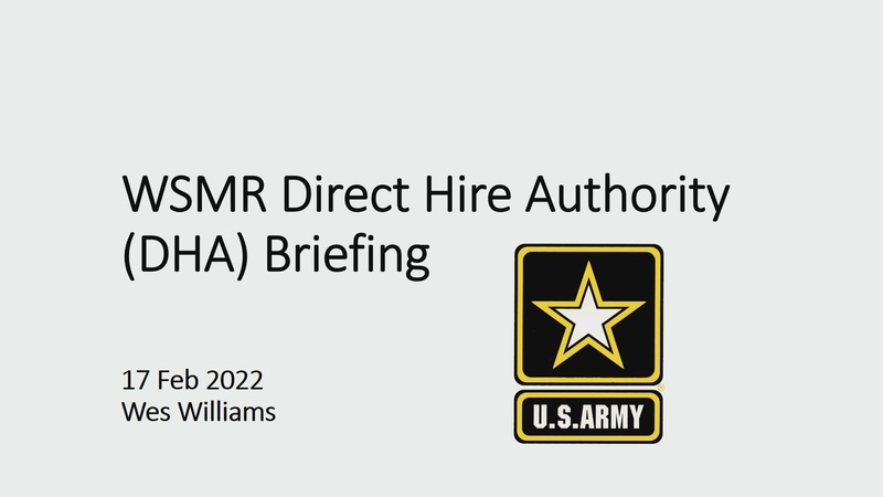 WSMR TEA Time #1: Direct hiring Authority