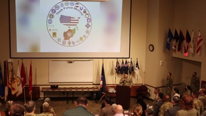 MP sings national anthem during Operation Allies Welcome ceremony at Fort McCoy