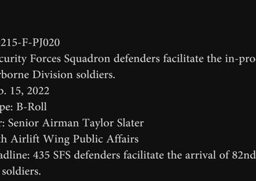 435 SFS defenders facilitate the arrival of 82nd Airborne Division soldiers