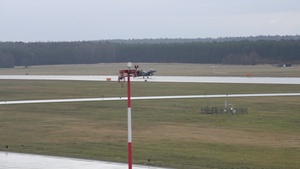 336th Fighter Squadron Strike Eagles arrive, 12th Combat Aviation Brigade Apaches departs Łask Air Base