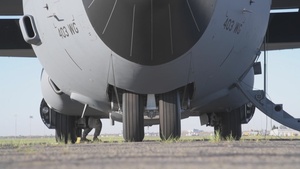 Hurricane Hunters engine start-up, takeoff