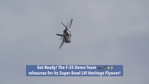 F-35 Demo Team Super Bowl LVI Heritage Flyover Rehearsal