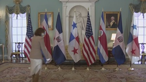Secretary of State Antony J. Blinken meets with Costa Rican Foreign Minister Rodolfo Solano Quirós, Dominican Republic Foreign Minister Roberto Álvarez, and Panamanian Foreign Minister Erika Mouynes at the Department of State