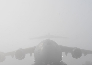 C-17 crew conducts cargo movement (B-Roll)