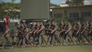 (B-Roll) 3d Marines redesignates to 3d MLR ceremony