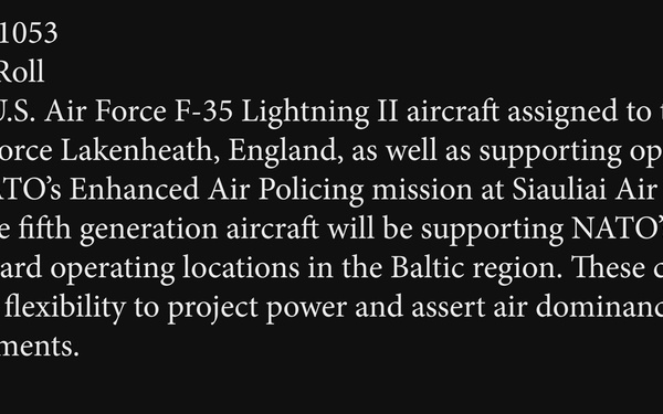 48 FW, F-35s support NATO's collective defense