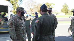Lt. Gen. Richard W. Scobee visits Travis Air Force Base, CA