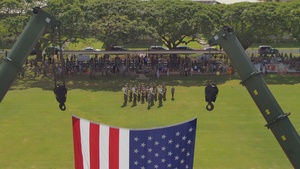 (B-Roll: Drone) 3d Marines redesignates to 3d MLR ceremony