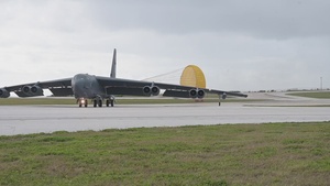 B-52 Stratofortress take-off from Andersen AFB during a Bomber Task Force mission B-Roll