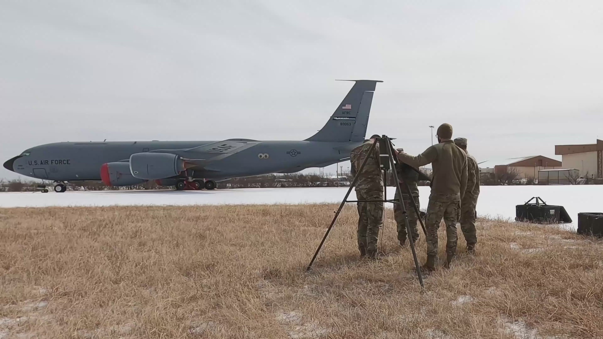 Time lapse footage of the 72nd Operations Support Squadron Weather Flight installing a TMQ-53 tactical meteorological sensor