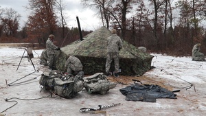 Cold-Weather Operations Course class 22-05 students practice building an Arctic tent, Part II