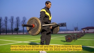 Senior noncommission’s conducting physical training