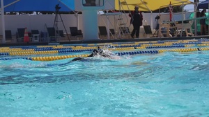 U.S. Marines with Wounded Warrior Regiment compete in the Marine Corps Trials swimming competition B-Roll (1 of 2)