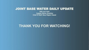 Virtual JBPHH Daily Water Update