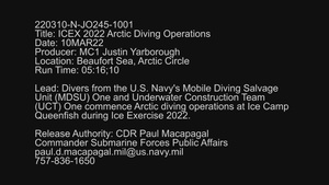 Ice Exercise (ICEX) 2022 Arctic Diving Operations