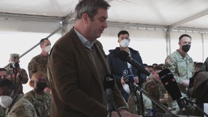 Bavarian Minister President gives speech to Soldiers at Grafenwoehr Training Area