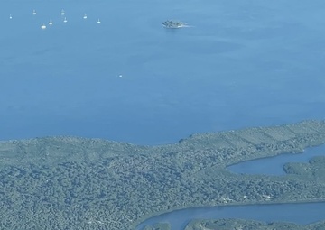 Aerial views of Tampa Bay from a KC-135 Stratotanker