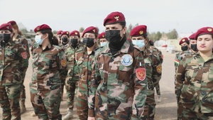 Coalition forces visit Zerevani female Peshmerga security guards