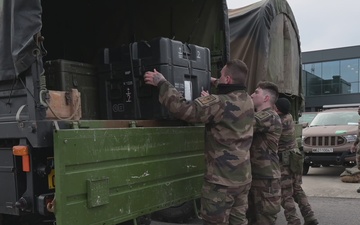 Brilliant Jump 22: French troops preparing Vehicles and Equipment for transport