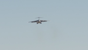 C-17 Globemaster III conducts proficiency landings on dry lake bed