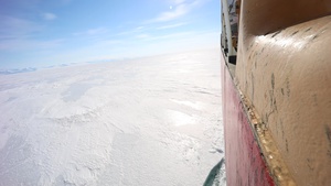 Coast Guard Cutter Polar Star breaks ice in Ross Sea