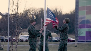 II MEF Marines Render Evening Colors