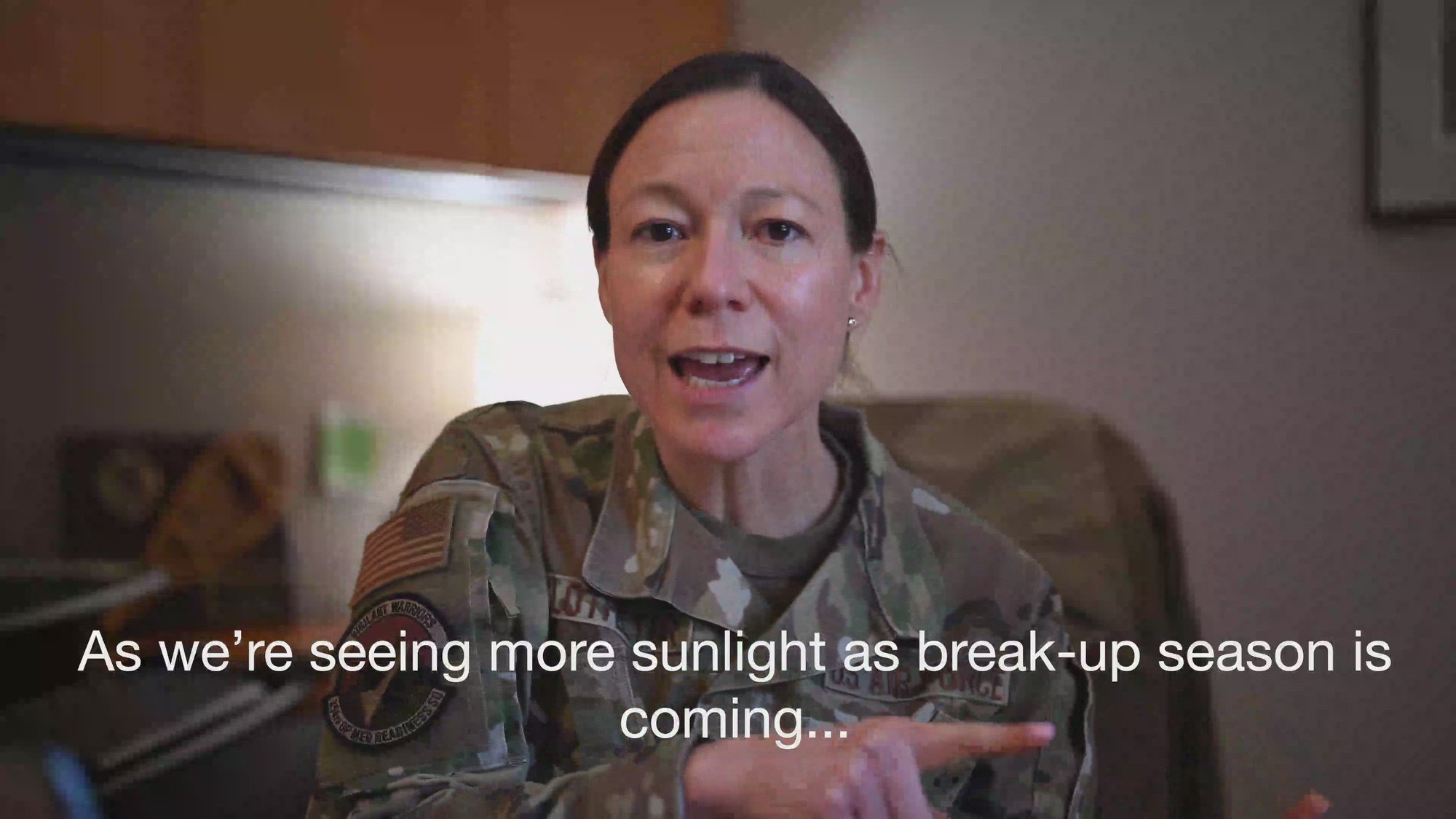 U.S. Air Force Maj. Michael Ann Glotfelter, the 354th Medical Group behavioral health provider gives a &#39;break-up&#39; season suicide prevention Public Safety Announcement on Eielson Air Force Base, Alaska, March 22, 2022. (U.S. Air Force video by Airman 1st Class Jose Miguel T. Tamondong)