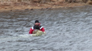 CWOC class 22-06 students jump in for cold-water immersion training at Fort McCoy, Part II