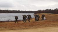 Fort McCoy Cold-Weather Operations Course class 22-06 students practice ahkio sled use, Part II