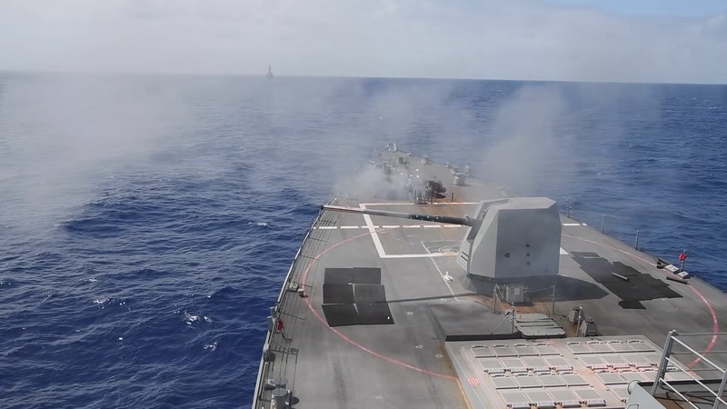 USS Dewey Fires 5-inch Gun