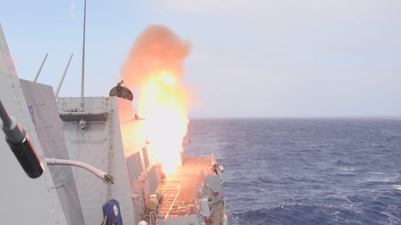 USS Dewey Fires Missile