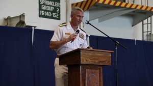 Commander, Carrier Strike Group (CSG) 3, U.S. Embassy in the Philippines’ Chargé d’Affaires, ad interim speak during a reception