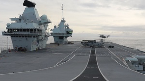U.S. Marine Corps helicopters conduct training aboard HMS Prince of Wales
