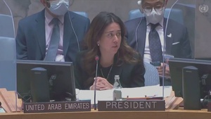 Deputy Secretary of State Wendy R. Sherman participates in a UN Security Council Meeting.