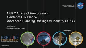 APBI 2022 - Day 1 - NASA - Marshall Space Flight Center Overview