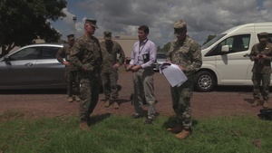 MARFORPAC Commander Lt. General Rudder meets with the MRF-D 22 ACE