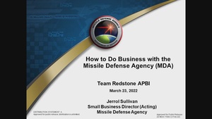 APBI 2022 - Day 2 - MDA Small Business Contracting Opportunities